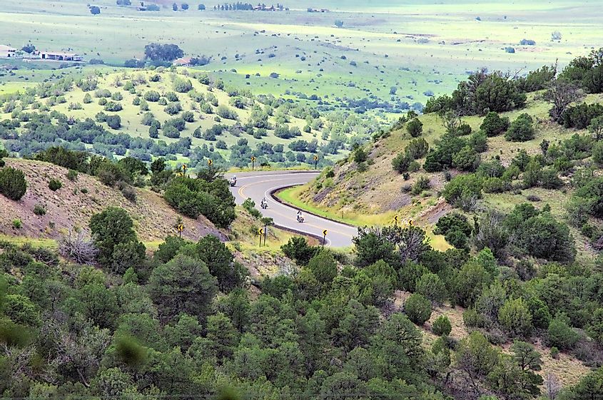 Wild Hogs riding up into the foothills of Ruidoso New Mexico