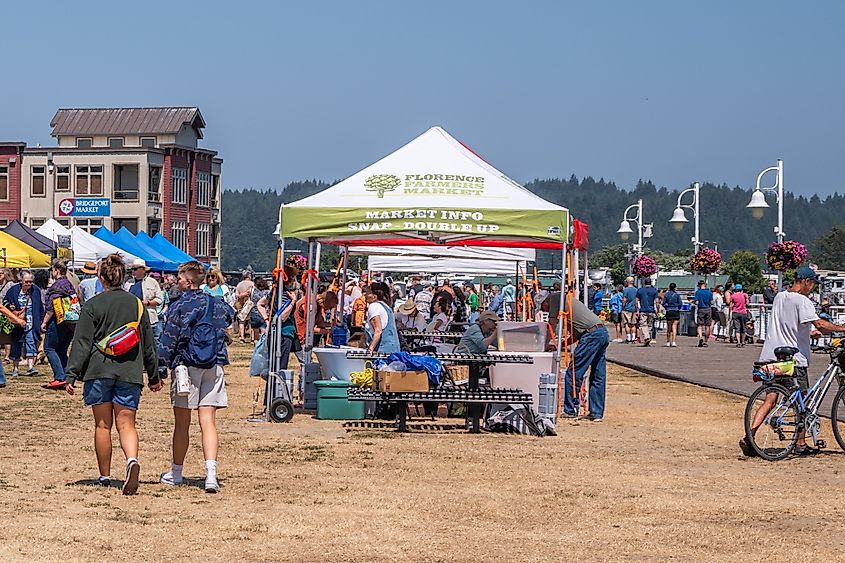 Farmers' market in Florence, Oregon