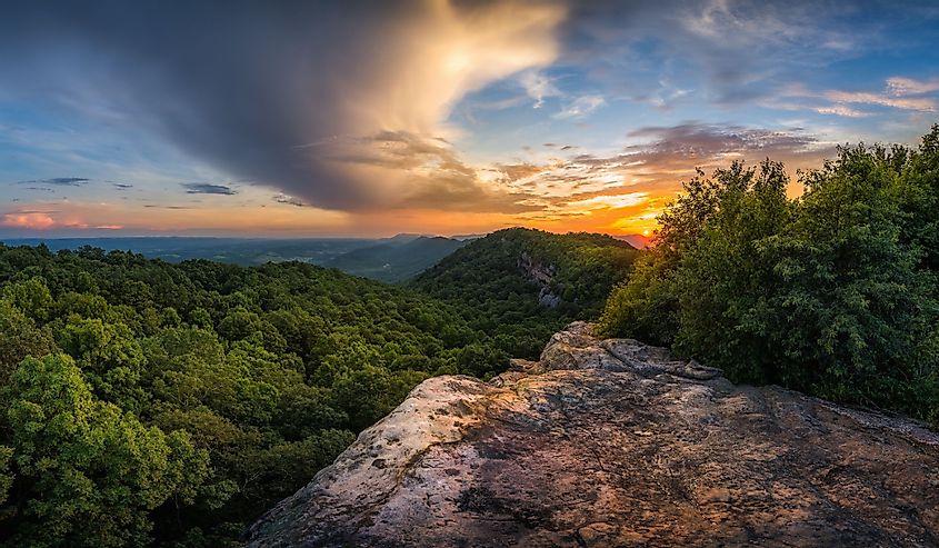 Appalachian Mountains, Kentucky and Virginia State Line, scenic sunset