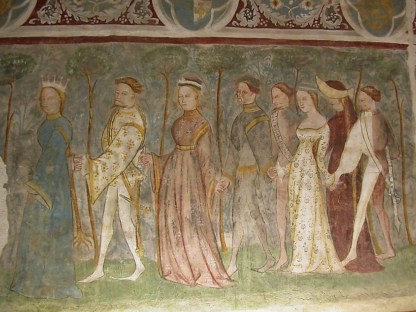 Fresco at Runkelstein Castle, South Tyrol, Italy