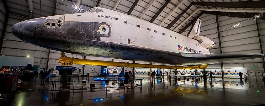 The Space Shuttle Endeavor on display at the California Science Center in Los Angeles. Editorial credit: Joseph Sohm / Shutterstock.com