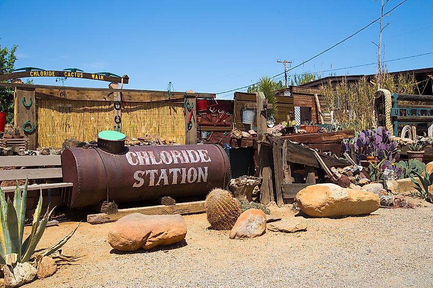 View of the historic mining town of Chloride, Arizona