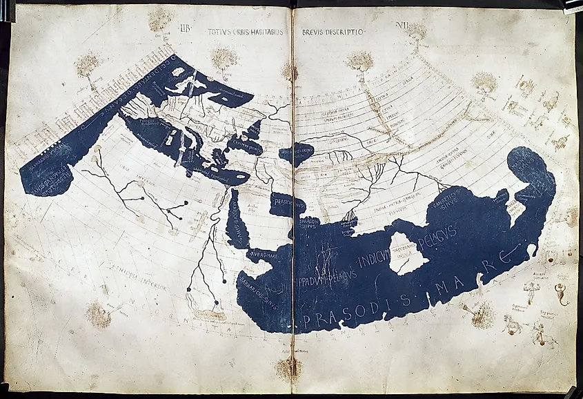 Ptolemy's Map of the World (circa 150), Shows China, Sri Lank and the Southeast Asian Peninsula