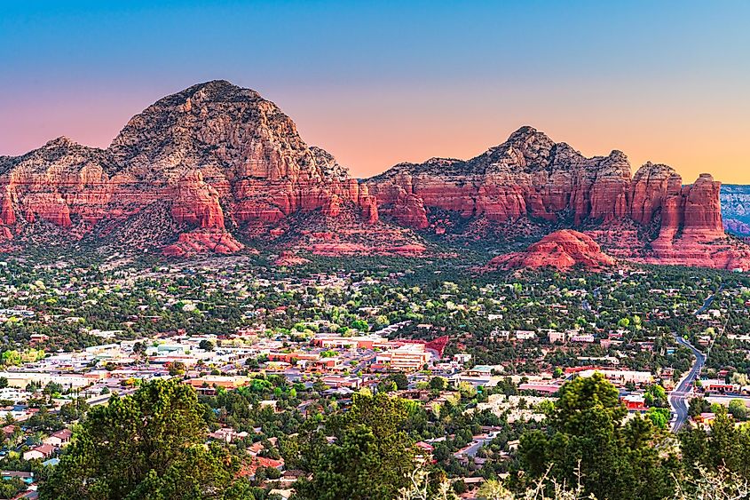 Aerial view of Sedona, Arizona