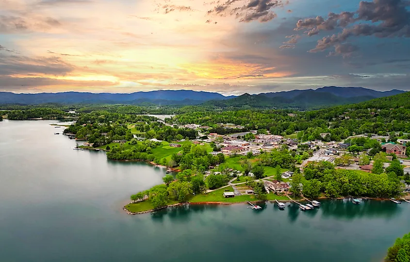 Aerial view of Hiawassee, Georgia