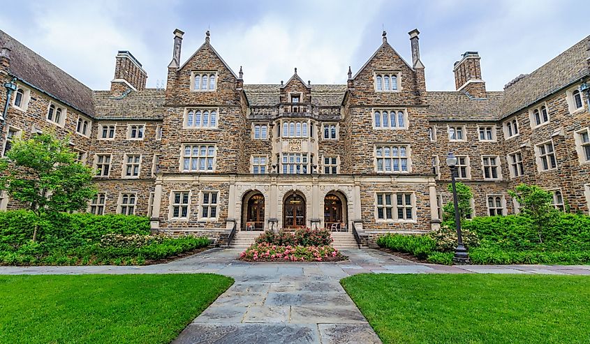 Old Chemistry Building and Davidson Quad at Duke University in Durham, North Carolina.