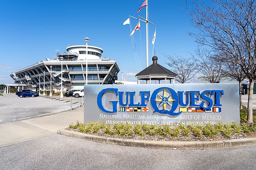 Mobile, Alabama, USA - February 11, 2022: GulfQuest National Maritime Museum of the Gulf of Mexico in Mobile, Alabama, USA, a non-profit interactive maritime museum.
