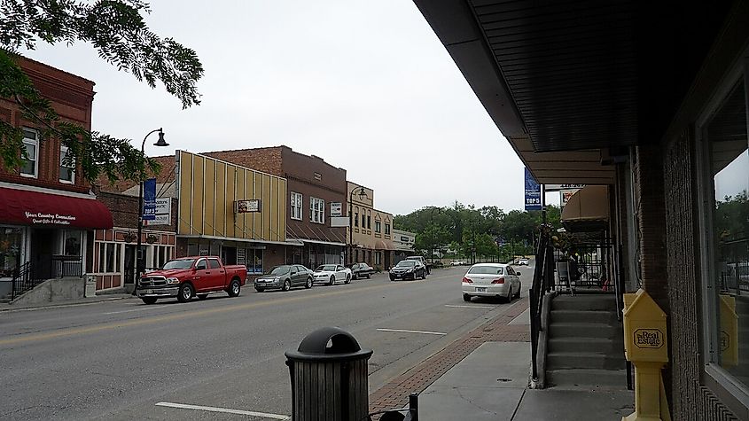 Downtown Papillion, Nebraska along Washington Avenue.