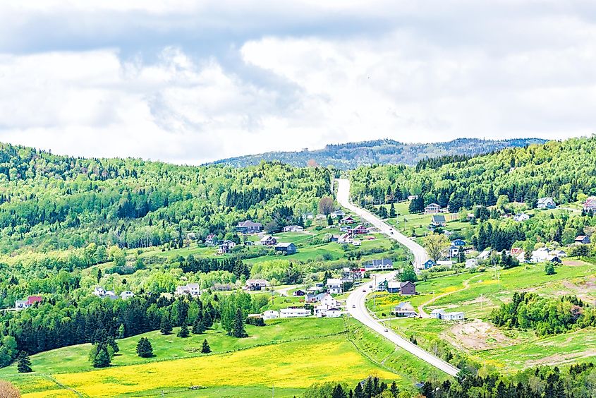 Aerial view of Les Éboulements, Quebec