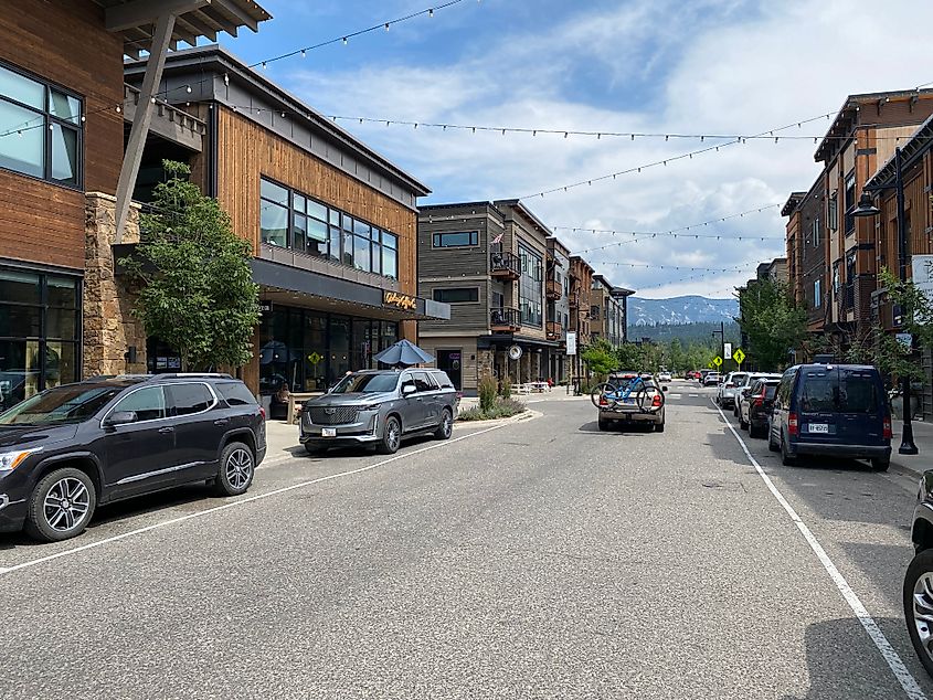 The heart of Big Sky's Town Center Ave. 