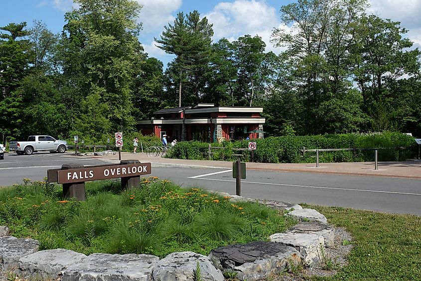 The Visitor Center at the Taughannock Falls Overlook in Trumansburg, New York.