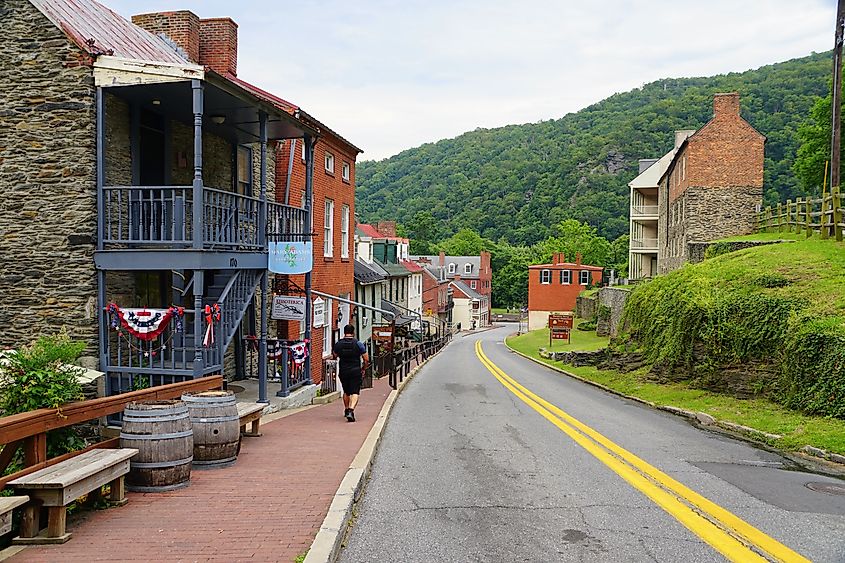 View of the beautiful town of Harpers Ferry, West Virginia