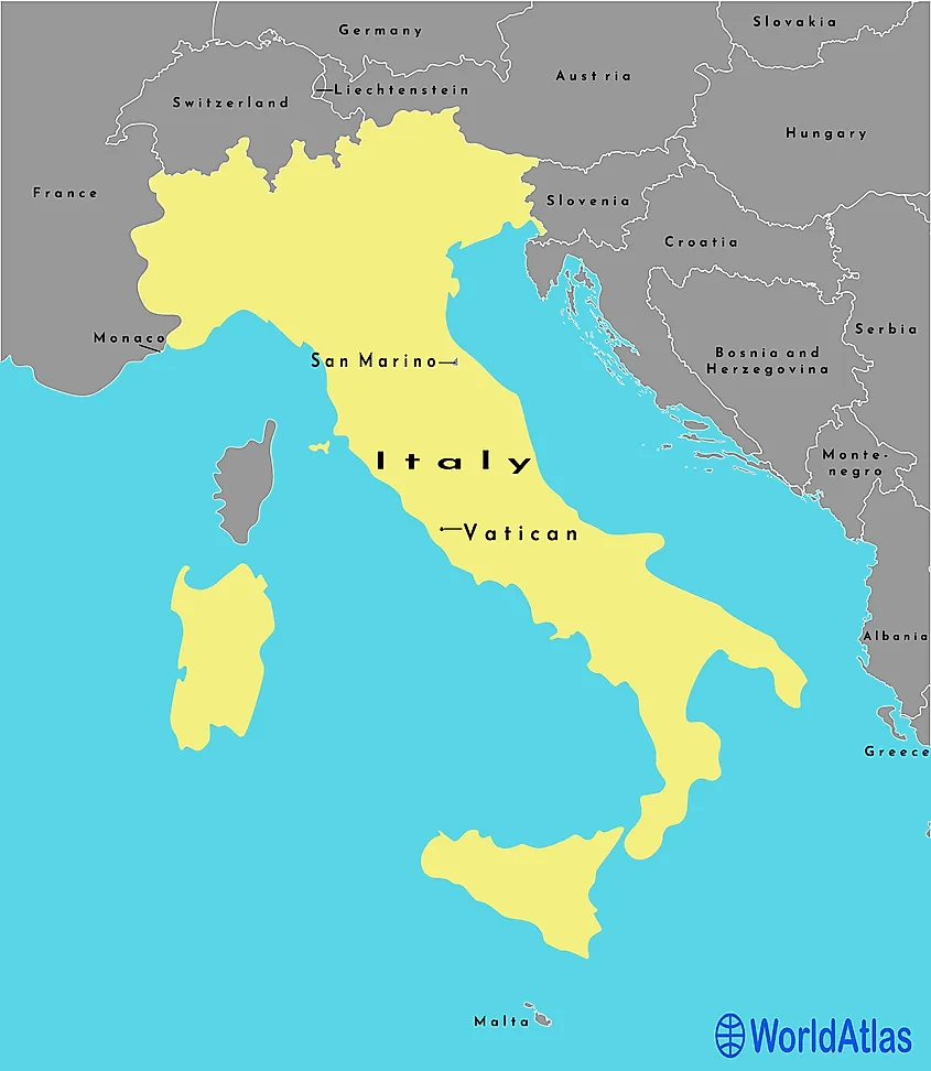 Italian Peninsula On Map