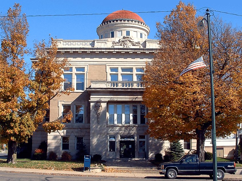 West side of the Warren County Courthouse in Williamsport, Indiana