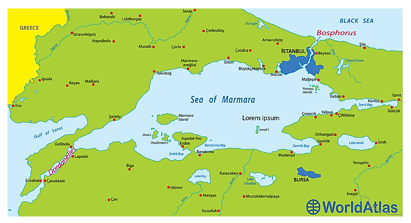 Bosphorus and Dardanalles Strait Map