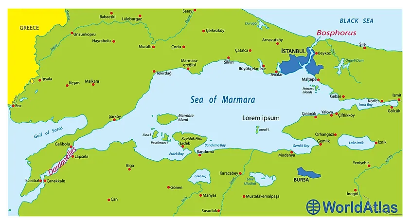 Bosphorus and Dardanalles Strait Map