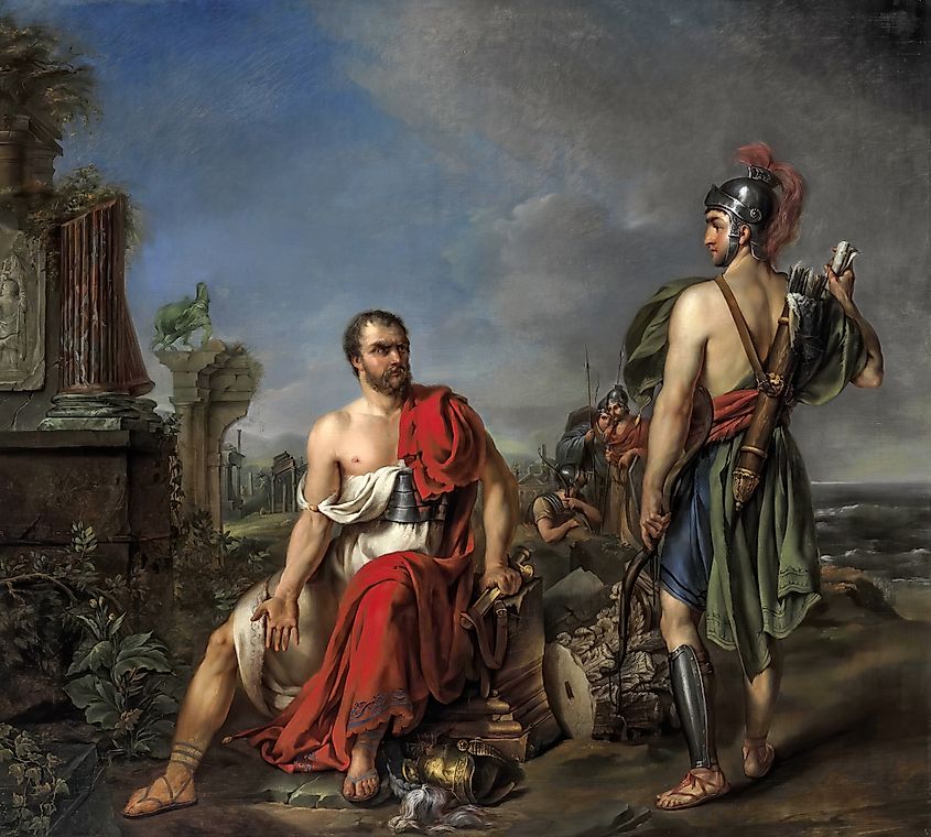 Exiled Gaius Marius sitting among the ruins of Carthage. Credit: Joseph Kremer, Public domain, via Wikimedia Commons