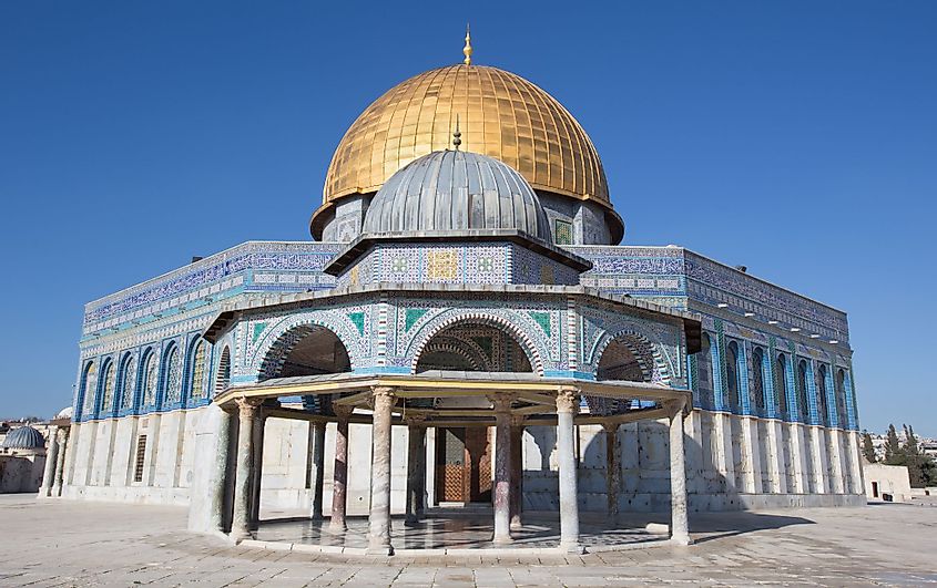 The Dome of the Rock on the Temple Mount in Old City Jerusalem. 