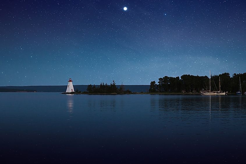Kidston Island Lighthouse in Baddeck, Nova Scotia.