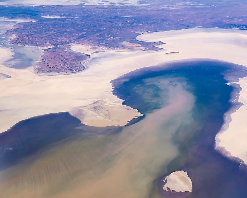 Beautiful aerial view of Lake Eyre, South Australia
