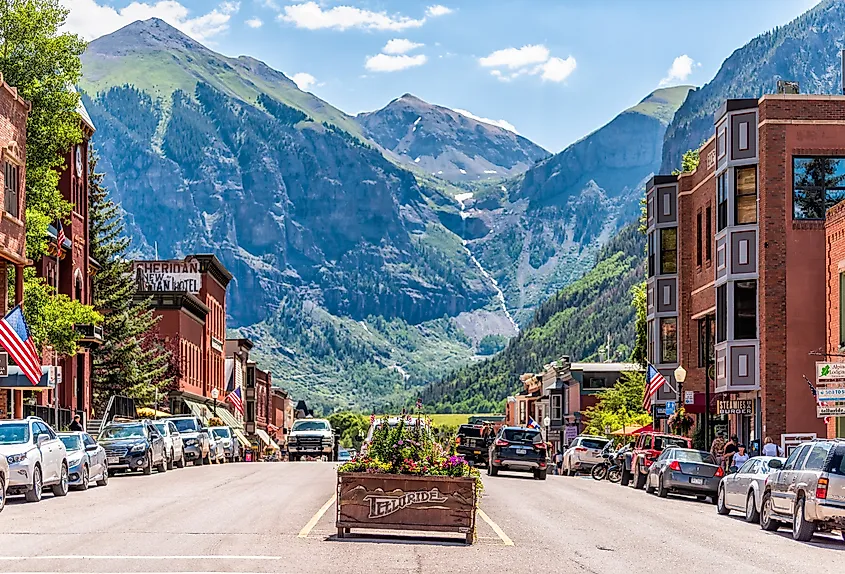 Street view in Telluride, Colorado.