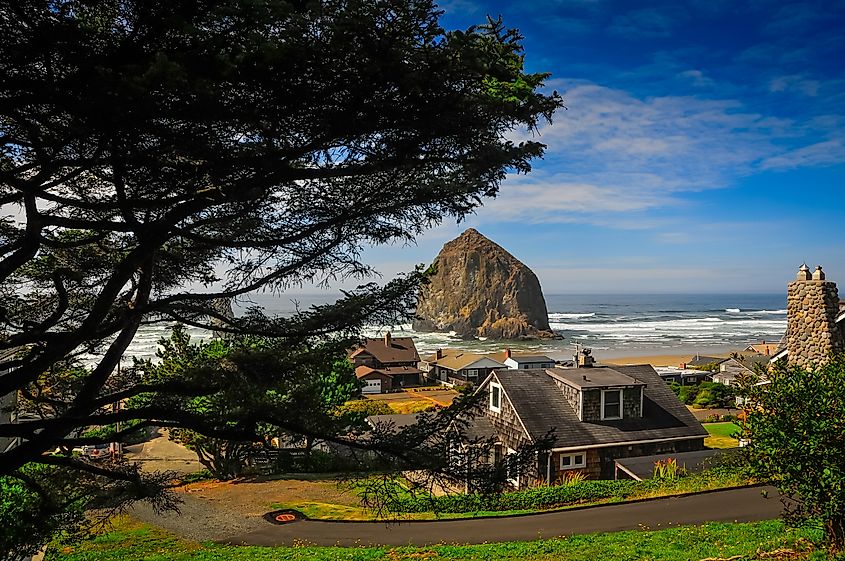 Seaside homes in Cannon Beach, Oregon