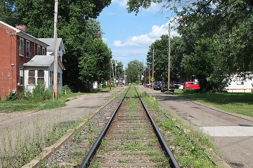 Rail line through Williamstown, West Virginia.