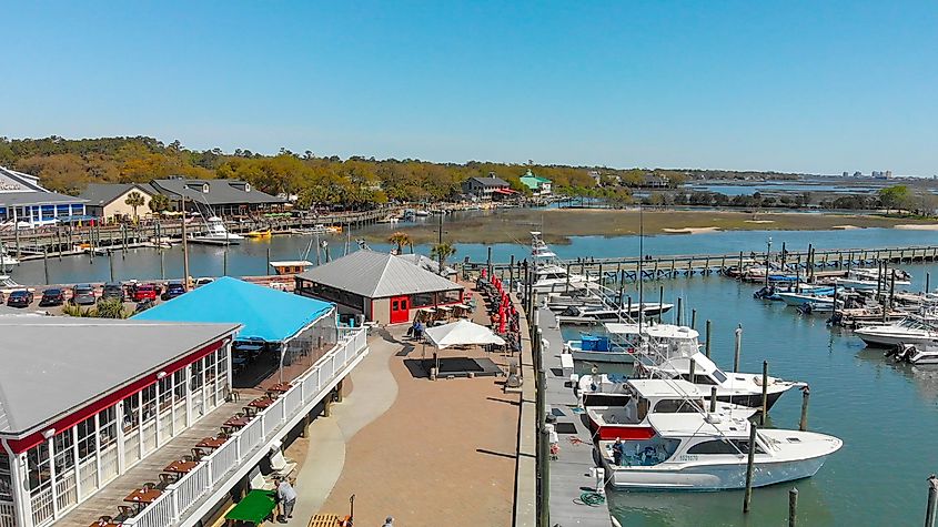 Panoramic aerial view of Georgetown, South Carolina