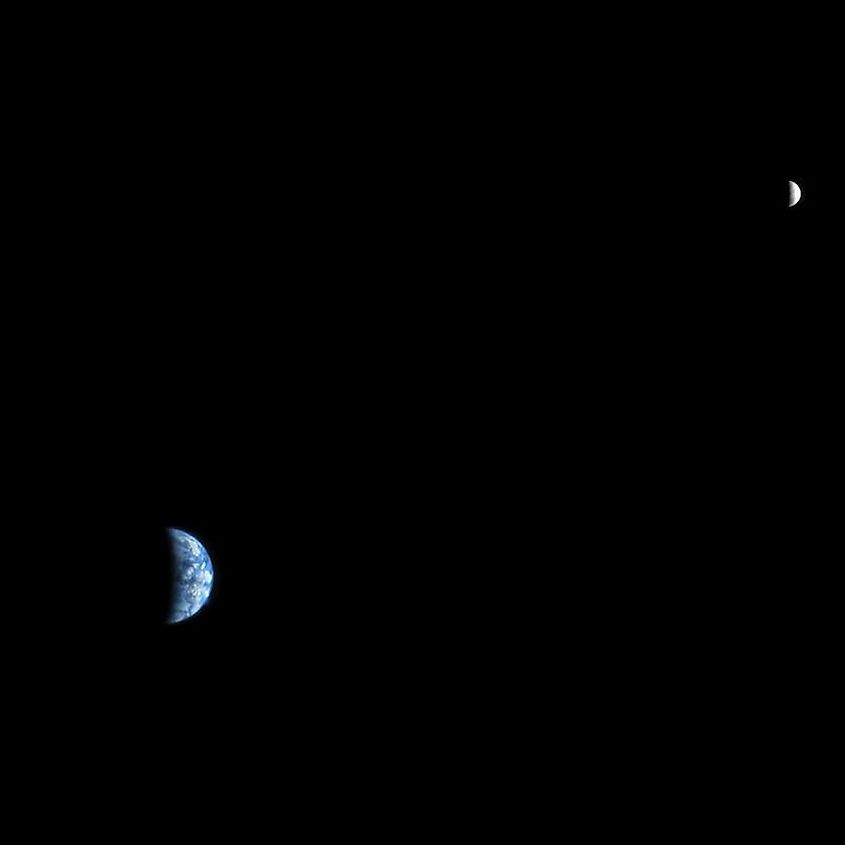 Earth and moon