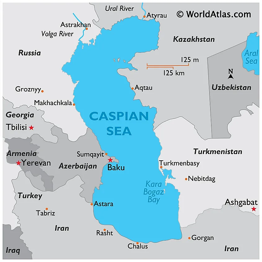 Caspian Sea map