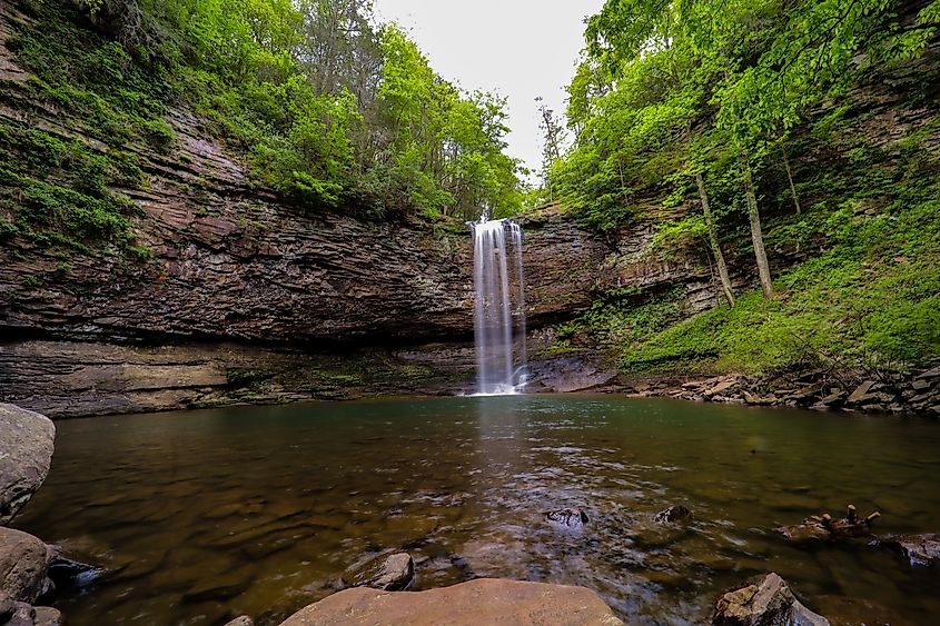 Cherokee Falls along the Waterfalls Trail in Cloudland Canyon State Park, Georgia.