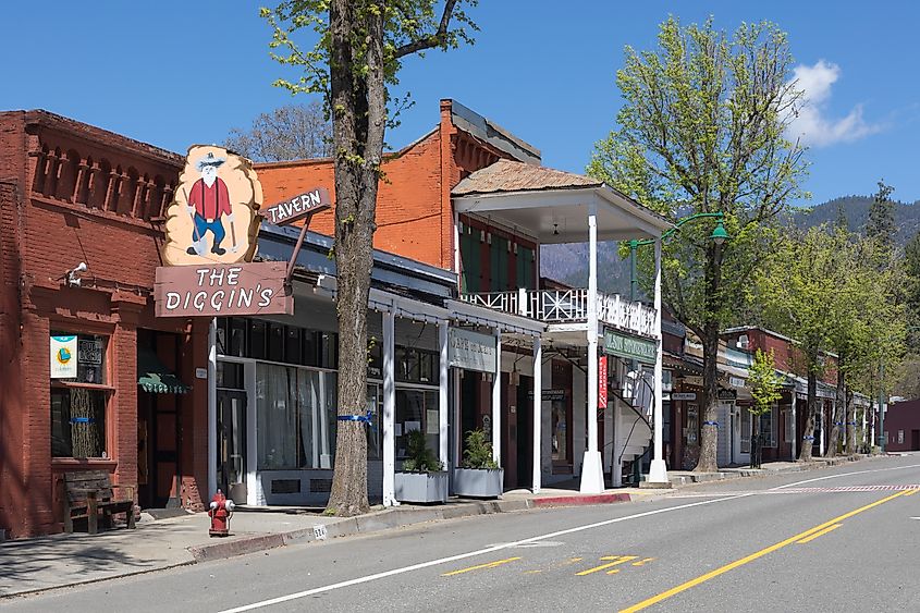 Main street in Weaverville, California