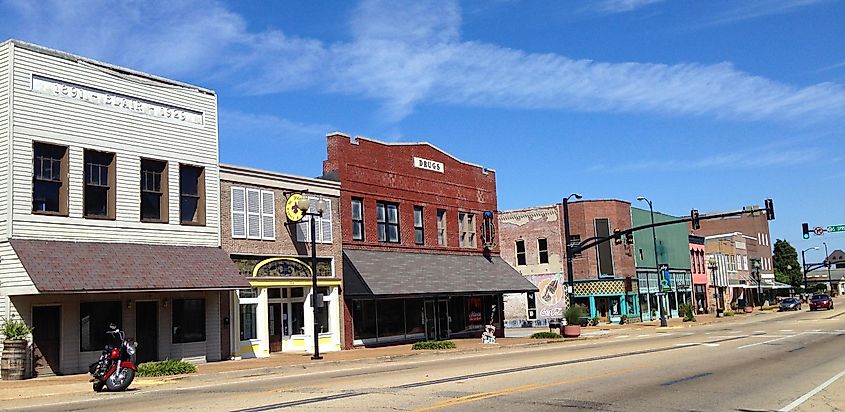 View of downtown Tupelo, Mississippi.