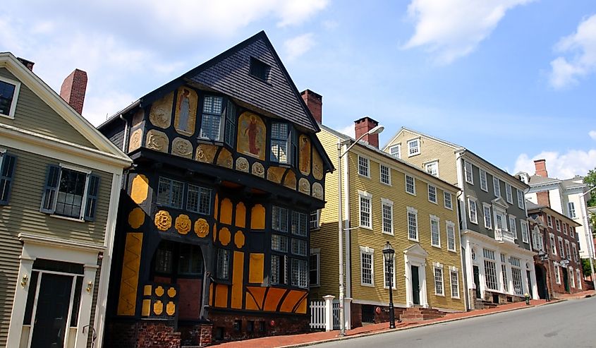 Quaint street and architecture in Providence, RI.