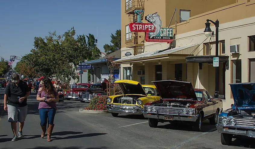 Car show on the streets of Rio Vista, California. 