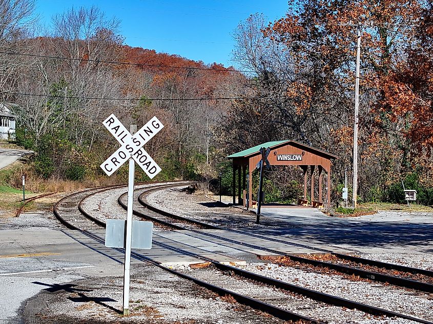 Train depot in Winslow, Arkansas