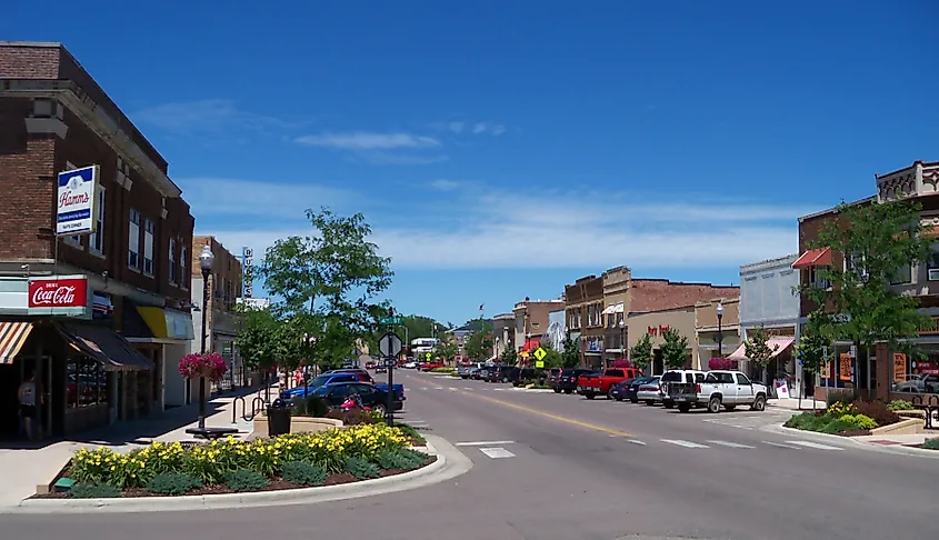 Main Street in Brookings, South Dakota.
