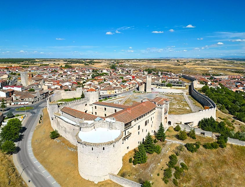 Aerial view of Cuéllar, Segovia, Spain.