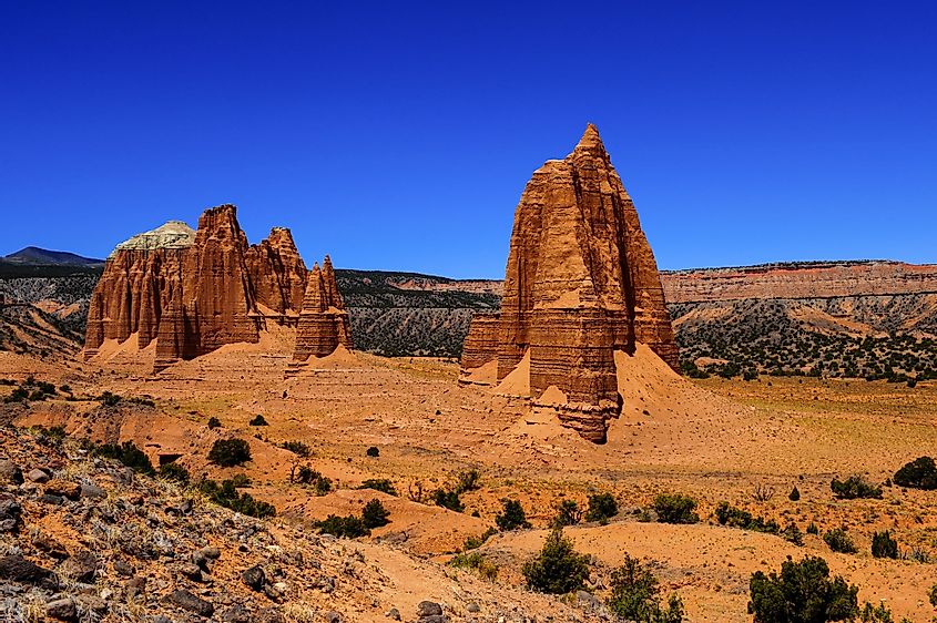 Sandstone formations at Cathedral Wash, Capitol Reef National Park, Utah