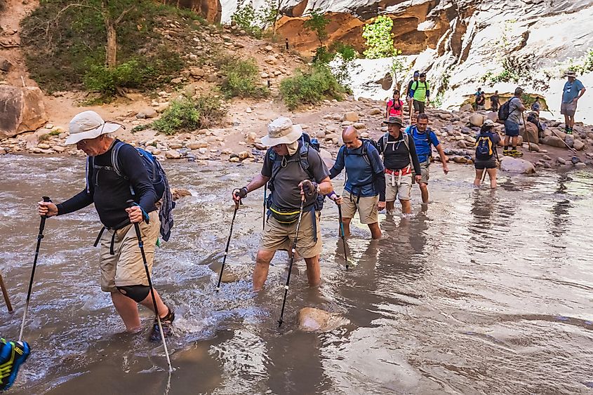 Hiking across Virgin River