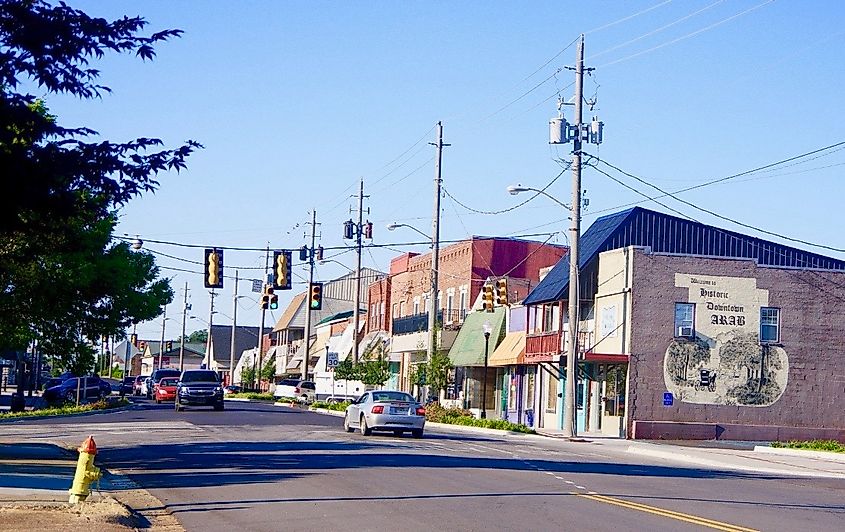 Main Street in Arab, Alabama
