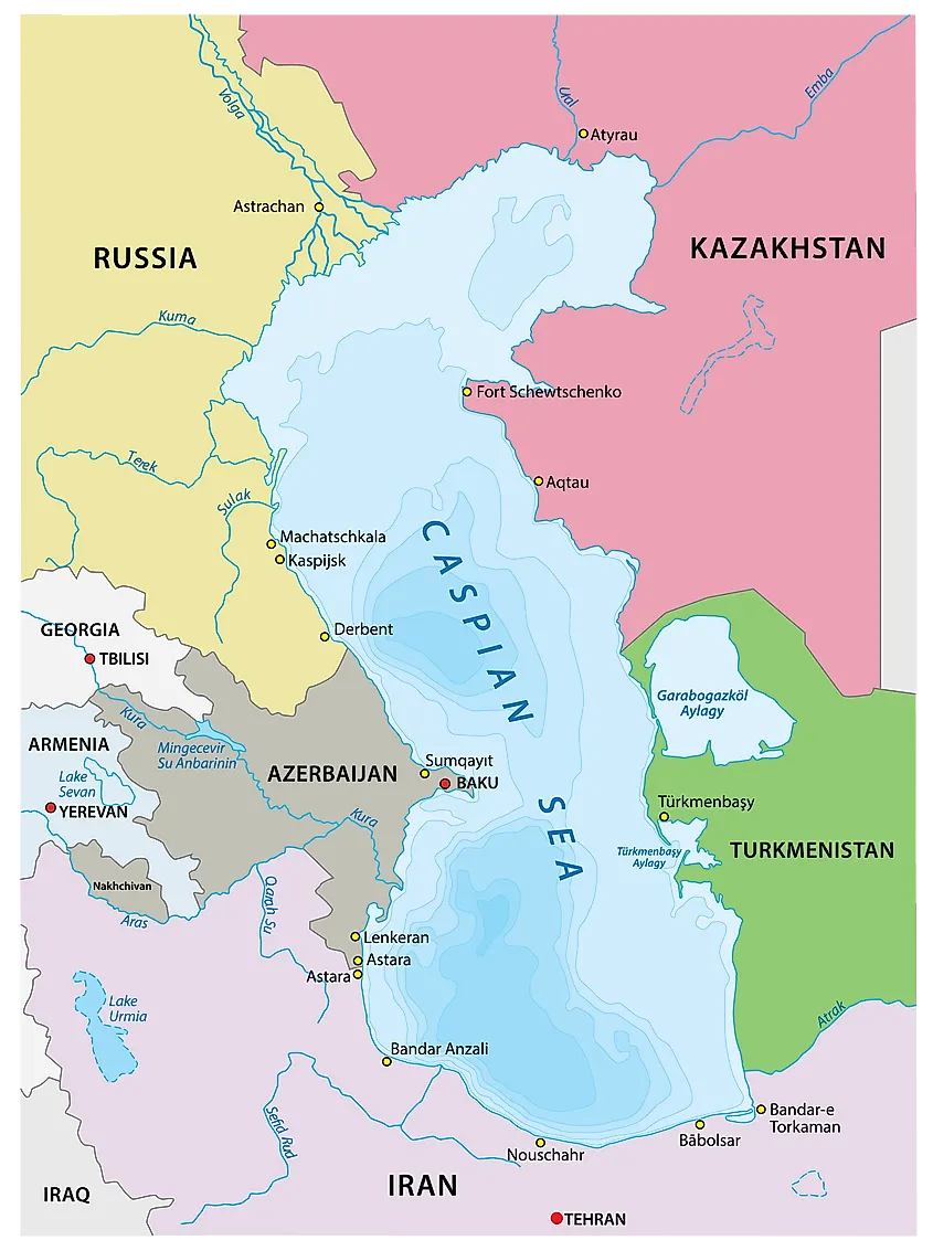 Caspian Sea map