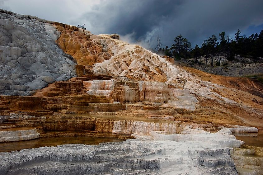 The stunning Mammoth Hot Springs, Yellowstone National Park, Montana