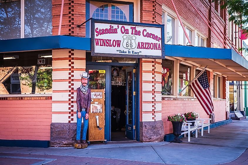 The Standin On The Corner RT66 Gift Shop in Winslow, Arizona