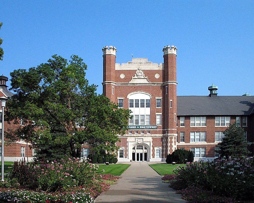Administration Building at Northwest Missouri State University. 