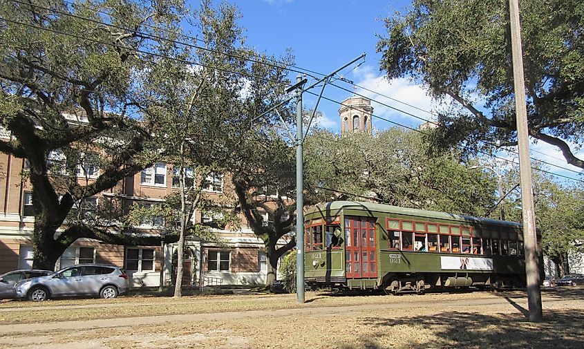 Scenic view of Carrollton in New Orleans, Louisiana.