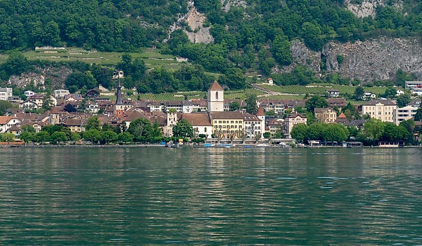 La Neuveville at lake Biel, Switzerland.