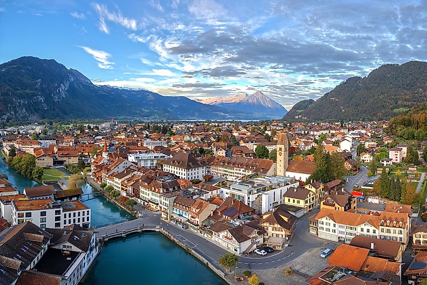 The Swiss town of Interlaken.