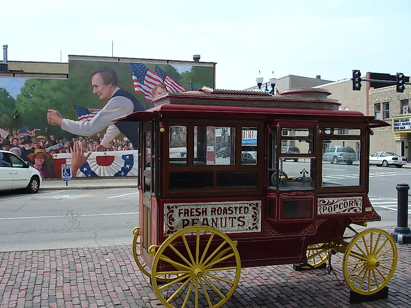 Circa 1890s popcorn wagon. 