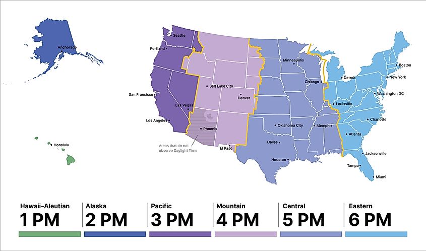 US timezone map